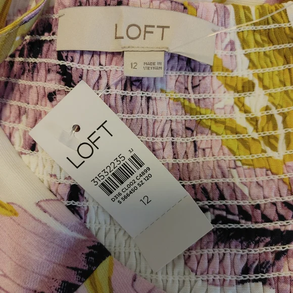 LOFT PARADISE TIERED MINI DRESS, WHISPER WHITE 12 - Picture 12 of 13